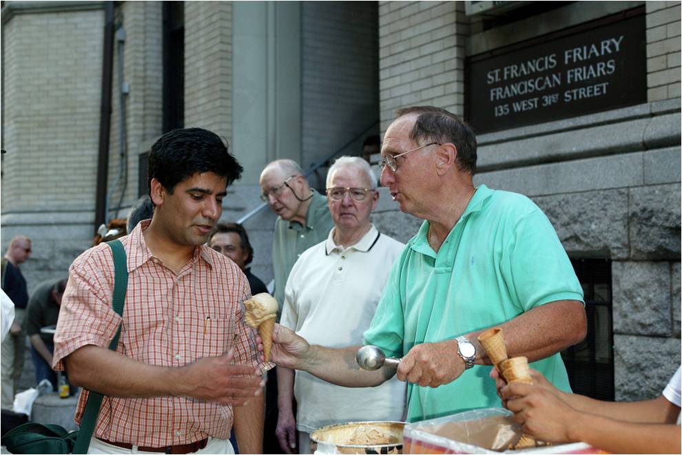 guy passing our ice cream